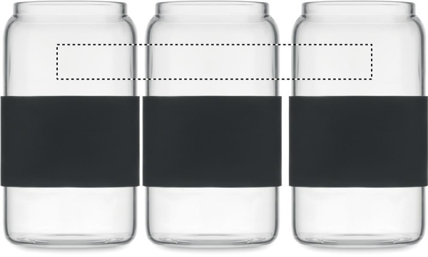 BOROSIP borosilicate glass tumbler with straw 550 ml: ROUNDSCREEN
