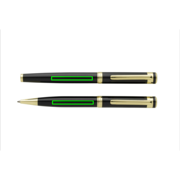 Swiss Peak Luca RCS recycled brass deluxe pen set: in front of clip