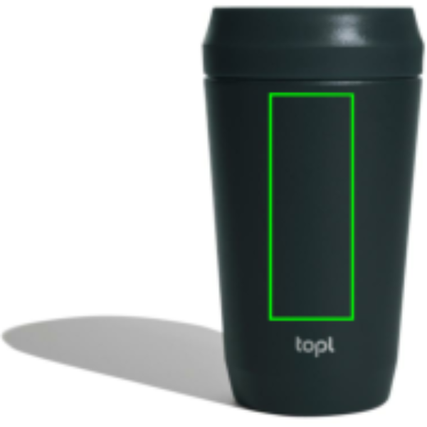 Topl taaskasutatud terasest termostops patenteeritud 360° kaanega 354 ml: eseme esiosa