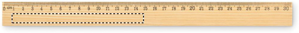 Règle en bois de 30 cm: cm — Face — Gauche