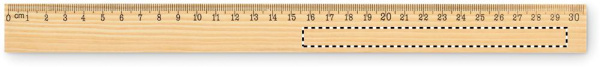 Règle en bois de 30 cm: cm — Face — Droite