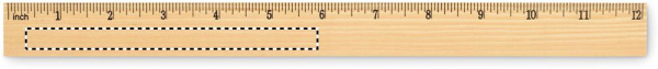 Règle en bois de 30 cm: Côté en pouces, à gauche