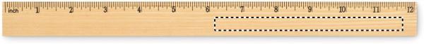 Règle en bois de 30 cm: Côté en pouces, à droite
