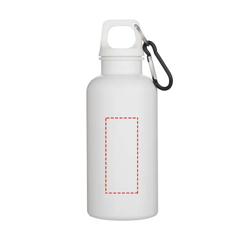 Oregon 400 ml einfarbige RCS-zertifizierte Trinkflasche aus recyceltem Kunststoff mit Karabinerhaken: Front