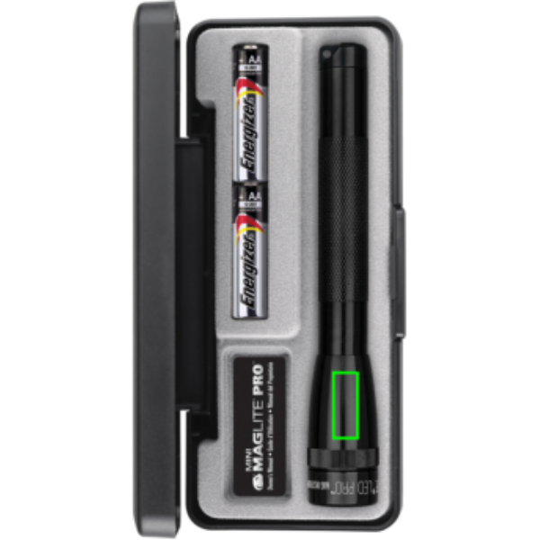MAGLITE Mini Pro AA LED žibintuvėlis: elementas priekyje žemyn