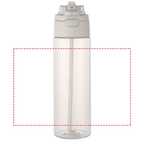 Theron 700 ml RCS recycled plastic water bottle with dual function lid and flip straw: wrap