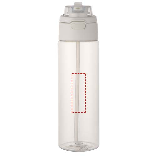 Theron 700 ml RCS recycled plastic water bottle with dual function lid and flip straw: front