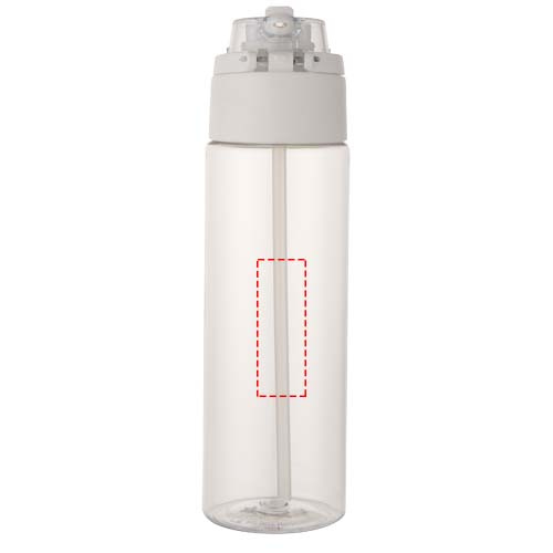 Theron 700 ml RCS recycled plastic water bottle with dual function lid and flip straw: back