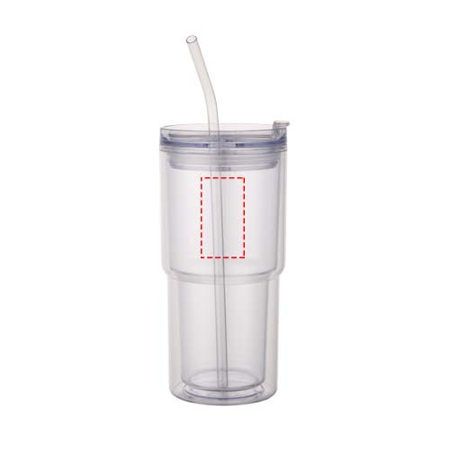 Archer 480 ml double wall plastic tumbler: front
