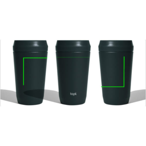 Topl taaskasutatud terasest termostops patenteeritud 360° kaanega 354 ml: ese