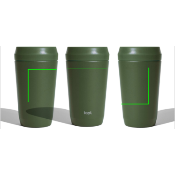 Topl taaskasutatud terasest termostops patenteeritud 360° kaanega 354 ml: ese