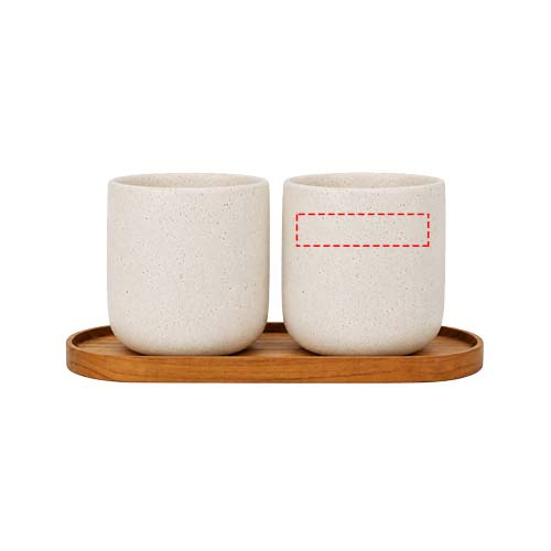 Originalhome ovaalse puidust kandiku ja 150 ml keraamilise kruusi komplekt: 2. tass