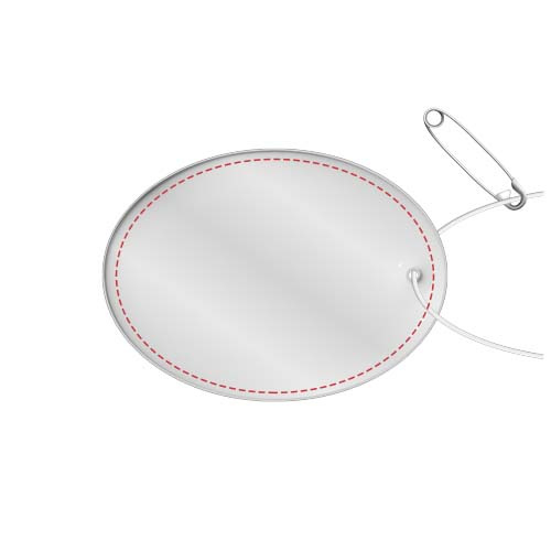 RFX™ H-12 Reflektierender, ovaler Anhänger: Rückseite (reflektierende Schicht eingeschaltet)