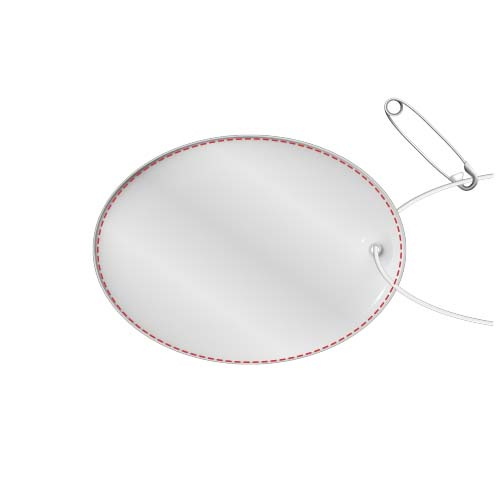 RFX™ H-12 Reflektierender, ovaler Anhänger: Rückseite (unter der reflektierenden Schicht)