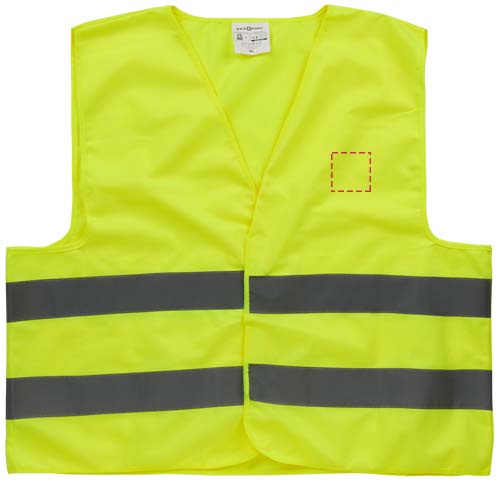 Šviesą atspindinti suaugusiųjų saugos liemenė HW2 (XL): kairė krūtinė