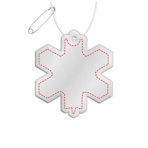 RFX™ H-10 snowflake reflective PVC hanger: front (under reflective layer)