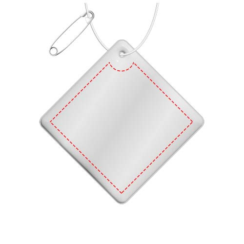 RFX™ H-09 ripustettava PVC-heijastin, timantti, pieni: selkä (heijastavan kerroksen alla)