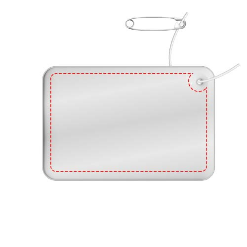 RFX™ H-10 rectangular reflective TPU hanger small: Front (ON reflective layer)