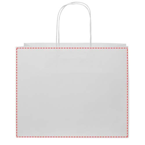 Voimapaperikassi 120 g/m2 kierrekahvoilla – 31 x 12 x 25 cm: molemmat puolet