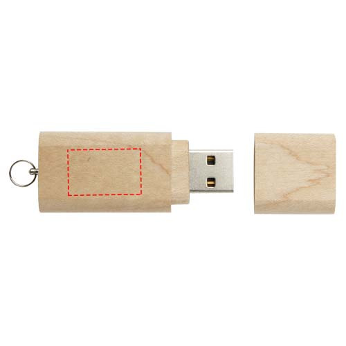 Wooden USB 2.0 with keyring: back