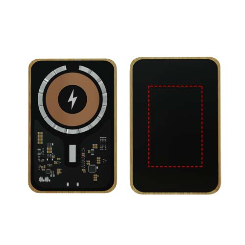 SCX.design P27 10 000 mAh MagSafe bambuko išorinė baterija: priekis
