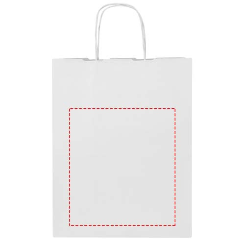Kraft 80–90 g/m² Papiertasche mit Kordelgriffen – 25 × 15 × 32 cm: Front