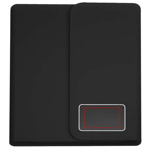 SCX.design O18 A5 Notizbuch mit kabelloser 5W Powerbank mit 4000 mAh und Leuchtlogo: Front