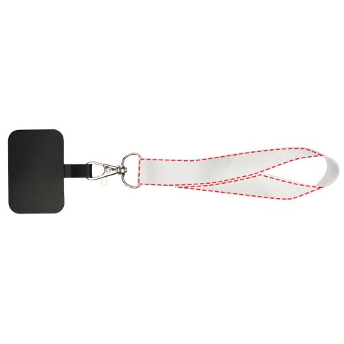 Gaby RPET sublimation mini-lanyard with phone holder: all over, back