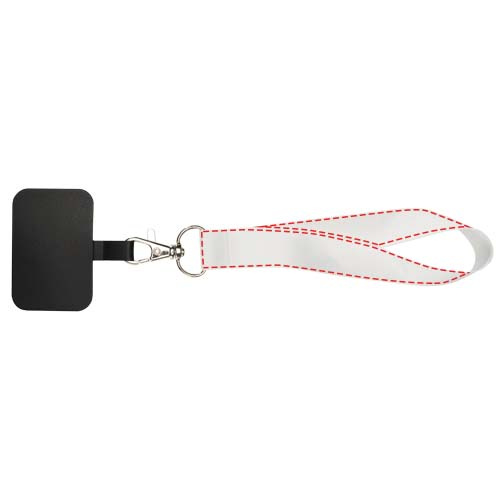 Gaby RPET sublimation mini-lanyard with phone holder: all over, front