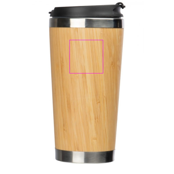 Mug en acier inoxydable BAMBOOGARDEN 400 ml: Zone de marquage 4 · T4
