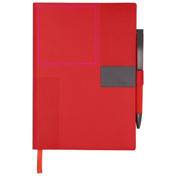 Linijuotas užrašų sąsiuvinis A5 su rašikliu MERSIN: Print area 1 · S1