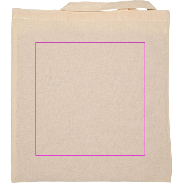 Cotton bag with short handles 140 g/m2 REBECA: Print area 2 · ST1