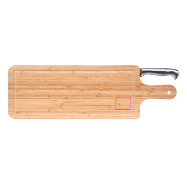 Bamboo cutting board with knife ELFRIEDE: Print area 1 · L3