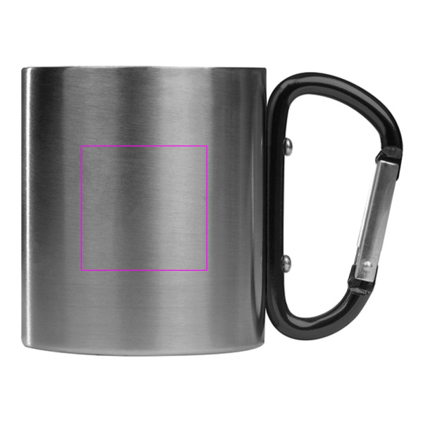 Metal mug with carabiner 200 ml ANGELICA: Print area 3 · T4