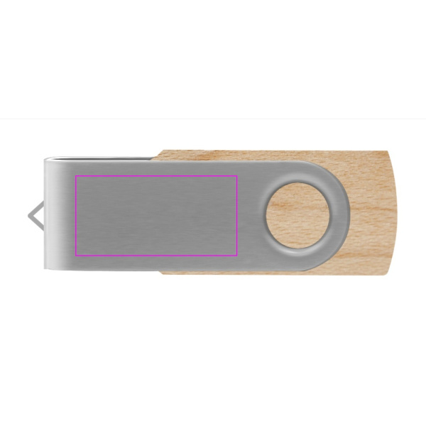 Деревянная USB-флешка 4 ГБ 2.0 KLAUDIA: Print area 2 · T4