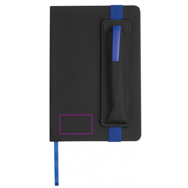 Notebook A5 lined with pen CARSON: Print area 1 · T3