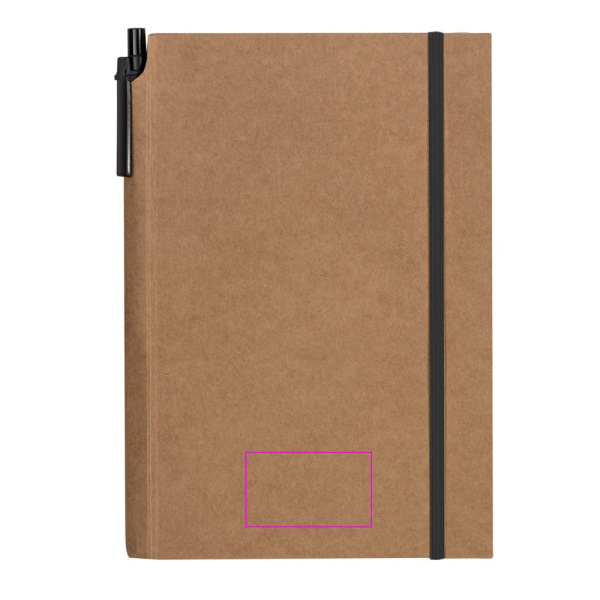 Блокнот формата А5 в клетку с ручкой FELIX: Print area 1 · T3