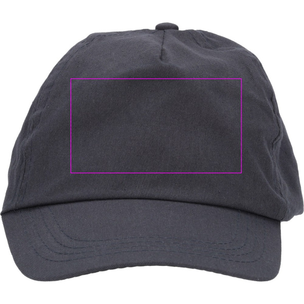Baseballkappe aus Baumwolle mit 5 Panels, 170 g/m², MEGAN: Print area 3 · TT1