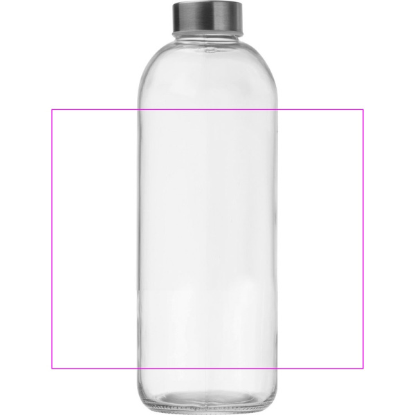 Glasflasche mit Hülle, 1000 ml, JESSICA: Print area 1 · S2