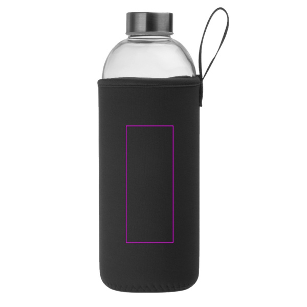 Glasflasche mit Hülle, 1000 ml, JESSICA: Print area 4 · TT1