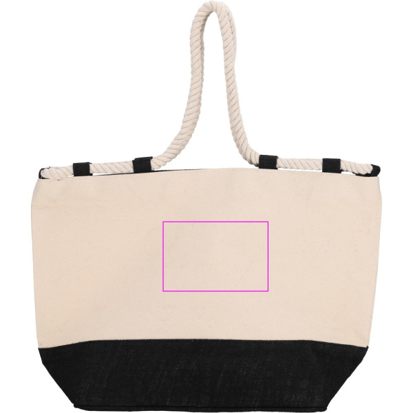 Strandtasche LIANA aus Baumwolle und Jute: Print area 2 · DTF2