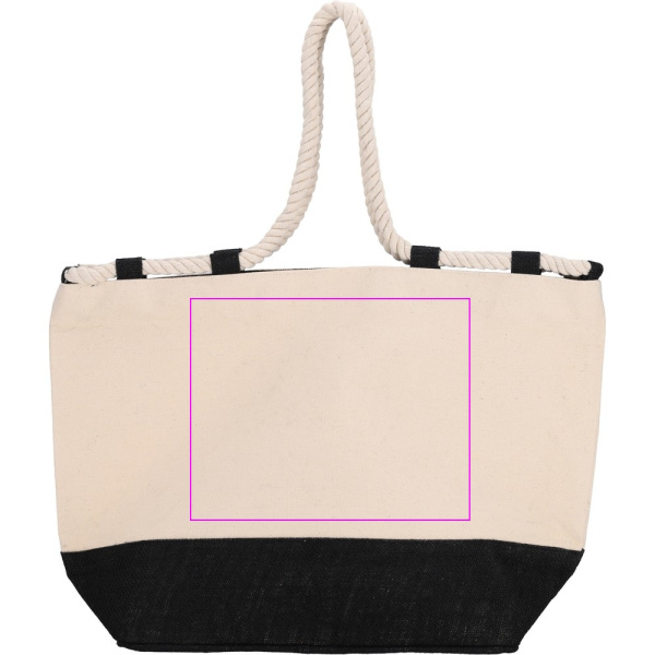 Strandtasche LIANA aus Baumwolle und Jute: Print area 4 · DTF3