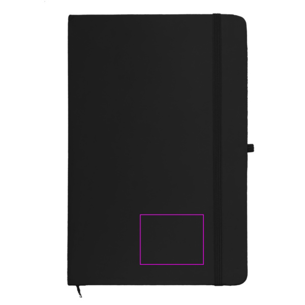 A5-Notizbuch mit Linien aus recyceltem PU-Leder (CLEO): Print area 4 · HS