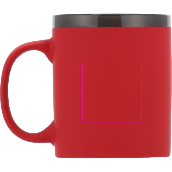 Ceramic soft-touch mug 300 ml RONALD: Print area 2 · L3