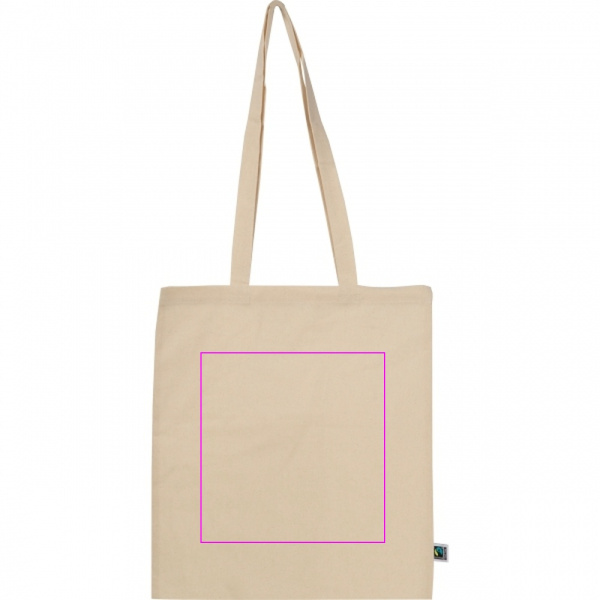 Cotton bag with long handles 140 g/m² LETIZIA: Print area 1 · ST1