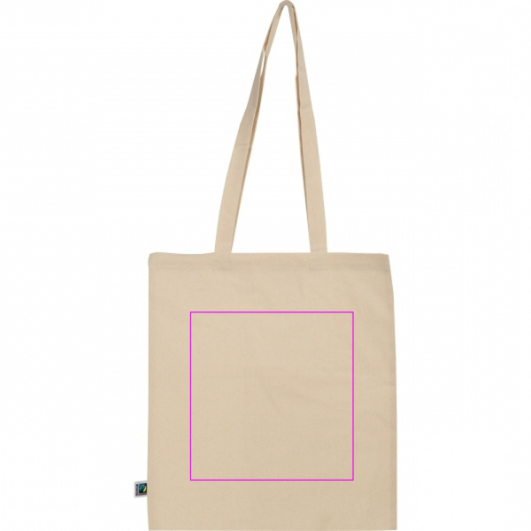 Cotton bag with long handles 140 g/m² LETIZIA: Print area 2 · ST1