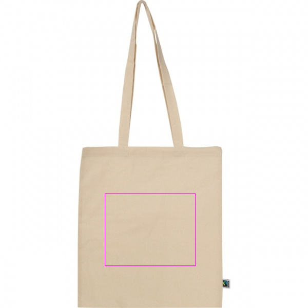 Cotton bag with long handles 140 g/m² LETIZIA: Print area 3 · DTF3