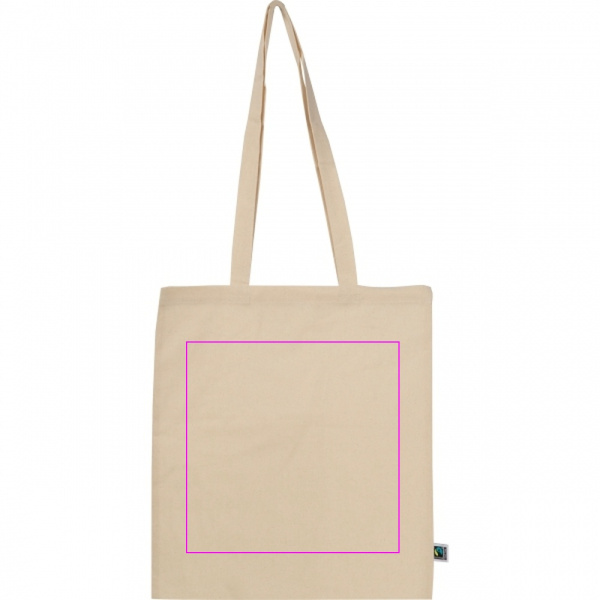 Cotton bag with long handles 140 g/m² LETIZIA: Print area 7 · DTG1
