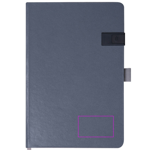 Linijuotas užrašų knygutė su 16 GB USB atmintine FRANCESCO: Print area 1 · T3