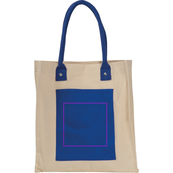 Canvas bag with long handles 320 g/m2 RODOLFO: Print area 4 · DTF2